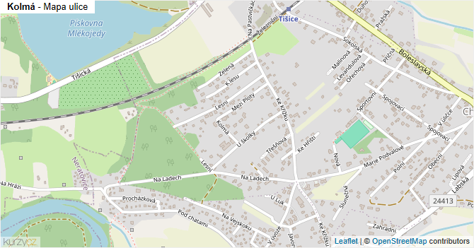 Kolmá - mapa ulice