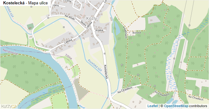 Kostelecká - mapa ulice