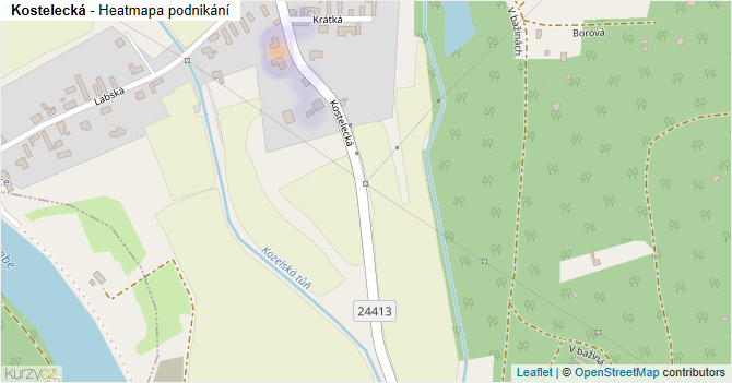 Kostelecká - mapa podnikání