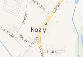 Kozly v obci Tišice - mapa části obce