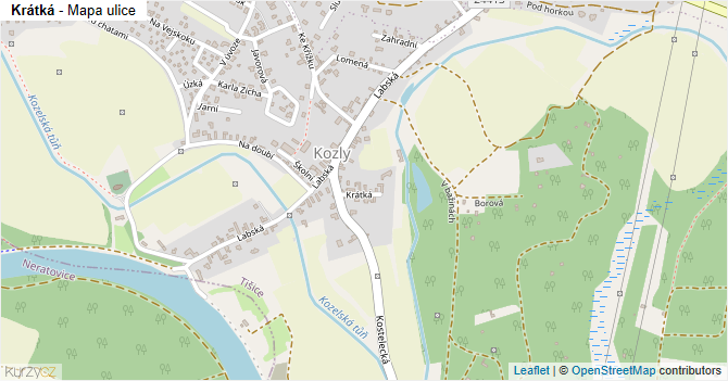 Krátká - mapa ulice