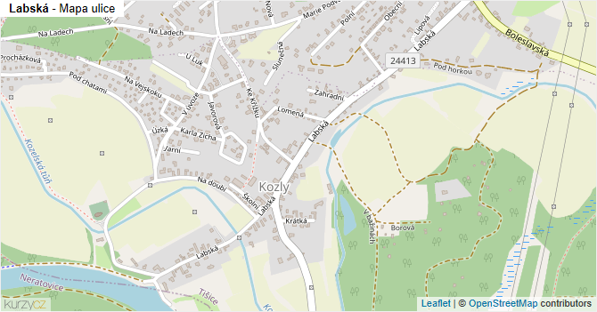 Labská - mapa ulice