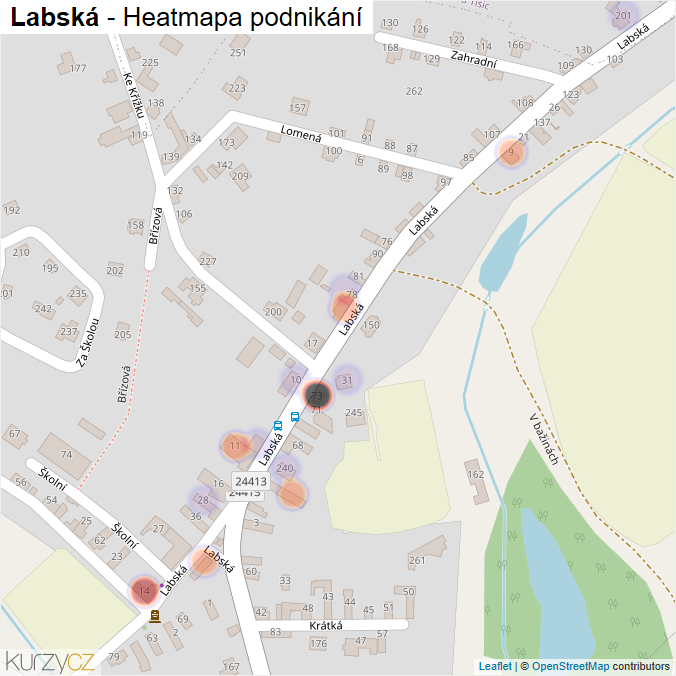 Mapa Labská - Firmy v ulici.