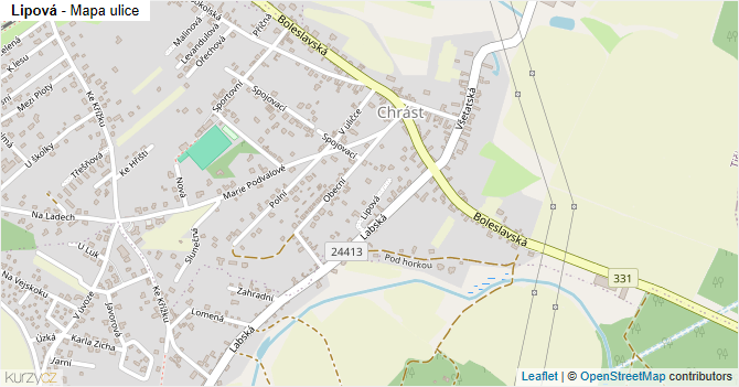 Lipová - mapa ulice