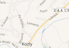 Lomená v obci Tišice - mapa ulice