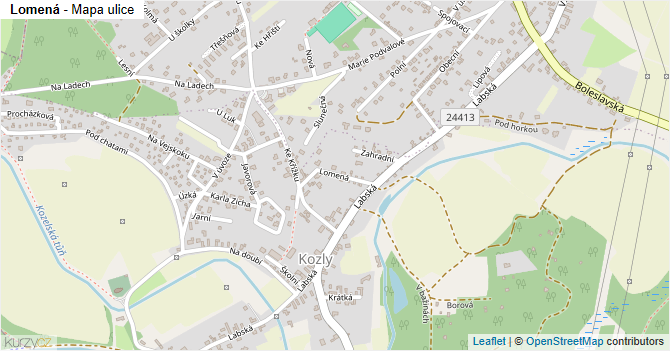Lomená - mapa ulice