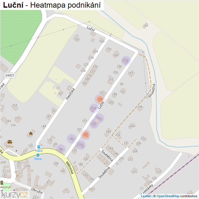 Mapa Luční - Firmy v ulici.
