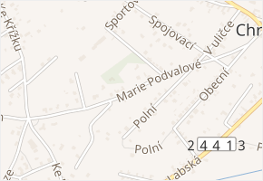 Marie Podvalové v obci Tišice - mapa ulice