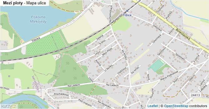 Mezi ploty - mapa ulice