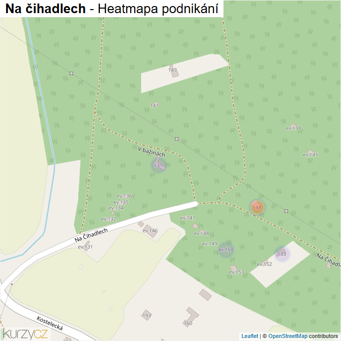 Mapa Na čihadlech - Firmy v ulici.