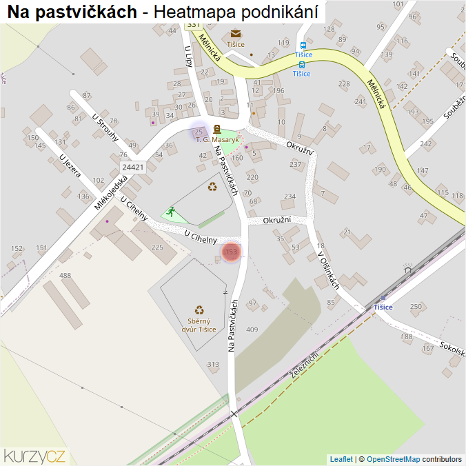Mapa Na pastvičkách - Firmy v ulici.