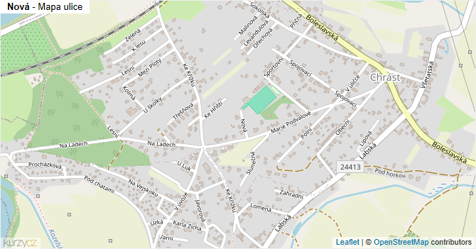 Nová - mapa ulice