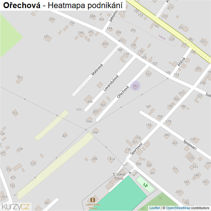 Mapa Ořechová - Firmy v ulici.