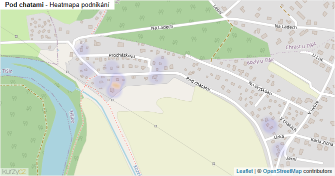 Pod chatami - mapa podnikání
