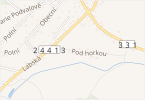 Pod horkou v obci Tišice - mapa ulice