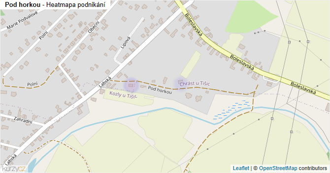 Pod horkou - mapa podnikání