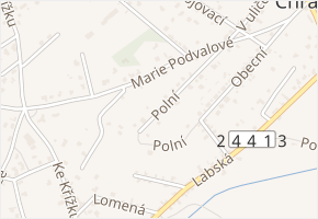 Polní v obci Tišice - mapa ulice