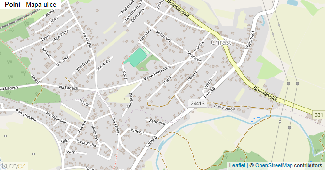 Polní - mapa ulice