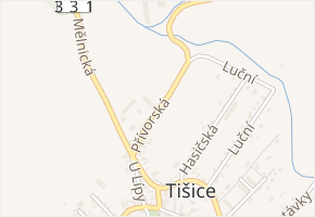 Přívorská v obci Tišice - mapa ulice