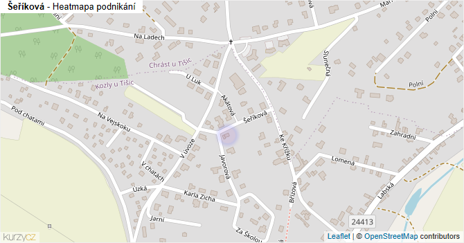 Šeříková - mapa podnikání