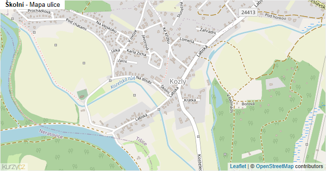 Školní - mapa ulice