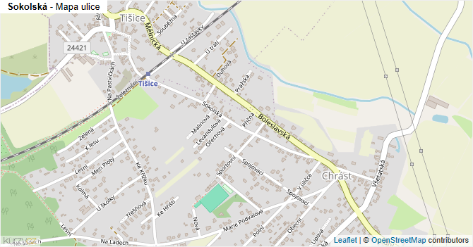 Sokolská - mapa ulice