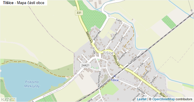 Tišice - mapa části obce