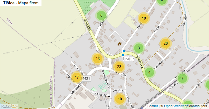 Tišice - mapa firem