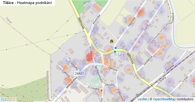 Tišice - mapa podnikání
