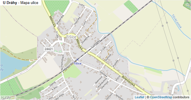 U Dráhy - mapa ulice