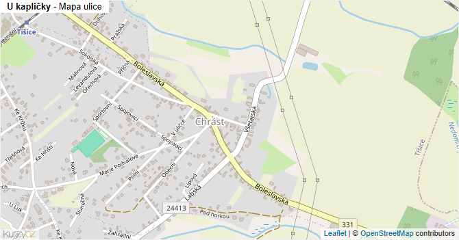 U kapličky - mapa ulice