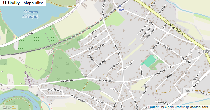 U školky - mapa ulice