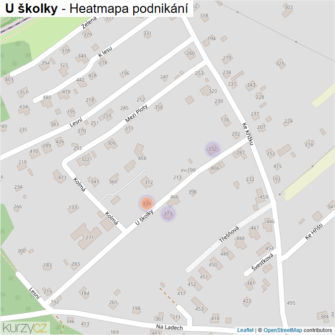 Mapa U školky - Firmy v ulici.