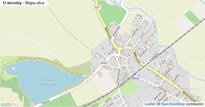 U strouhy - mapa ulice