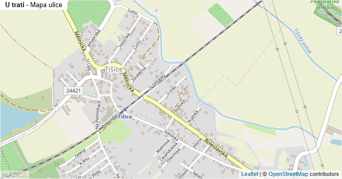 U trati - mapa ulice