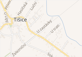 U zastávky v obci Tišice - mapa ulice