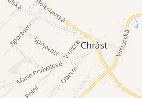 V uličce v obci Tišice - mapa ulice