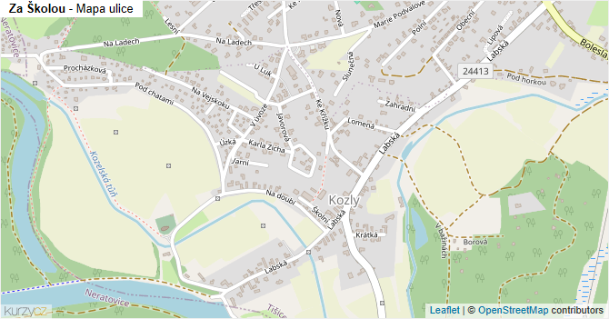 Za Školou - mapa ulice