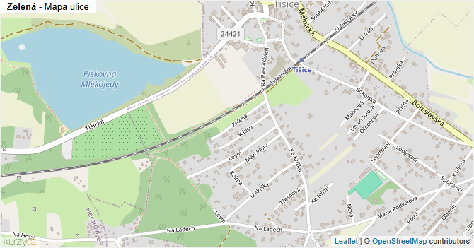 Zelená - mapa ulice