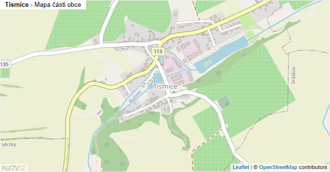 Tismice - mapa části obce