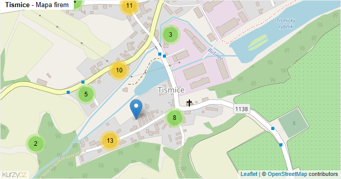 Tismice - mapa firem