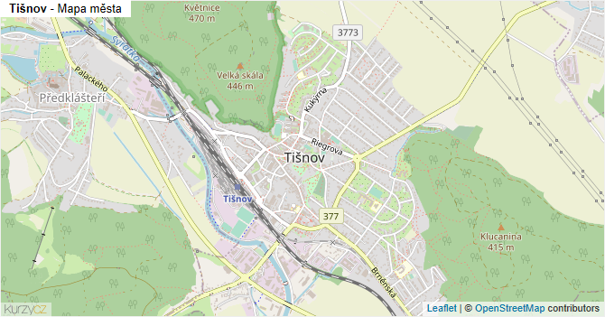 Tišnov - mapa města