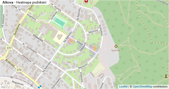 Alšova - mapa podnikání