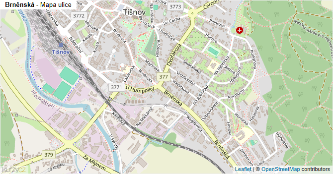 Brněnská - mapa ulice
