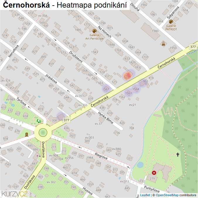 Mapa Černohorská - Firmy v ulici.