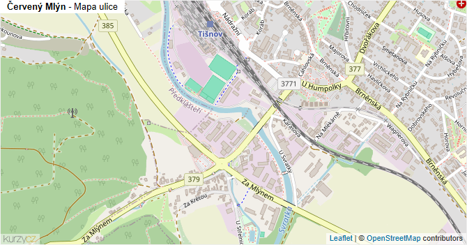Červený Mlýn - mapa ulice