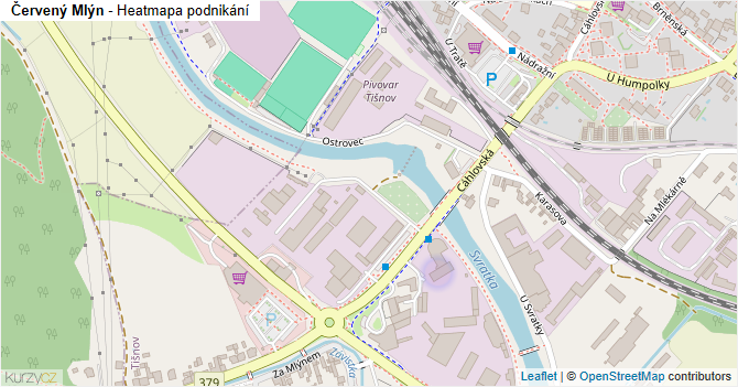 Červený Mlýn - mapa podnikání