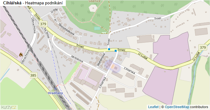 Cihlářská - mapa podnikání