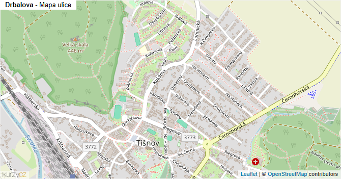 Drbalova - mapa ulice