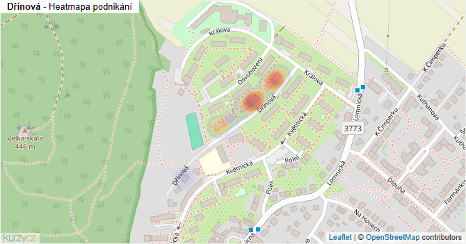 Dřínová - mapa podnikání